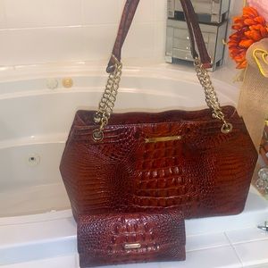 Melbourne Brahmin Bag Brown/ Gold Details